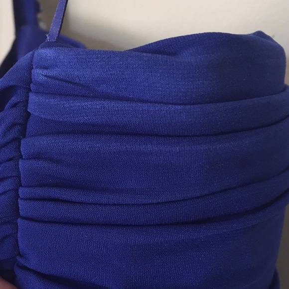 Classy Sapphire Blue Formal Evening Gown Dress - Picture 5 of 7